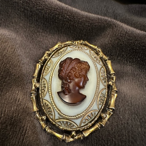 Vintage Cameo Brooch with Gold-toned Frame - Picture 2 of 7
